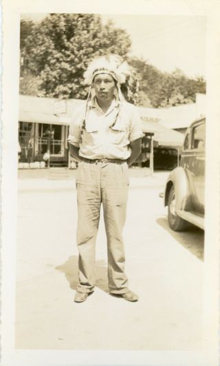 Vintage Photo Native American Man - Cherokee Indian Reservation - Cherokee,  Nc