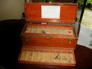 Vintage Tronick Nonsinkable Wood Tackle Box With Some Fishing Lures Chetek Wis