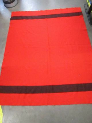 Vintage Hudson Bay 6 Point Red Black Queen 94 " X 88 " Wool Blanket Made England