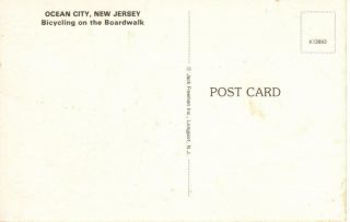 Greetings,  Bicycling on the Boardwalk,  Ocean City,  Jersey Postcard - Unposted 2