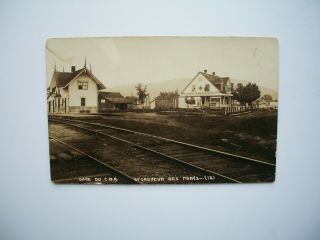 Rppc Postcard Cnr Railway Station / Gare Saint Sauveur Des Monts Quebec Canada