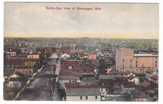 Birds Eye View Of Sheboygan Wisconsin Postcard
