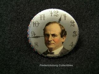 Rarely Seen 1896 William J.  Bryan 16 To 1 Campaign Pinback Button -