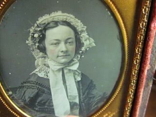 Pretty Young Woman Wearing A Flower Bonnet Daguerreotype Photo By Holmes