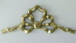 Vintage Solid Brass Bow Design Above Picture Door Mirror Topper Wall Decor