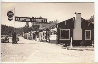 Rppc - Hollywood,  Nm - Clayton Bennett Roadside Cabins & Gas Station - 1940s