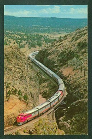 Santa Fe Train Apache Canyon Lamy Mexico Railroad Postcard