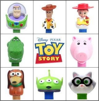 Toy Story Pez Set Of All 8 - Woody Buzz Jesse Rex Hamm Slinky Alien Terror Cat