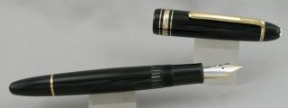 Montblanc 146 Legrand Black & Gold Fountain Pen - C.  2012 - 14kt Italic Med Nib