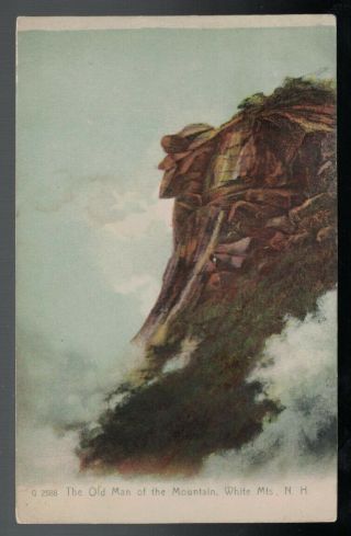 Antique 1905 Udb Old Man Of The Mountain White Mountains Hampshire Postcard