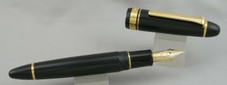 Sailor King Of Pen (kop) Black Ebonite & Gold Fountain Pen - 21kt M Nib - Japan