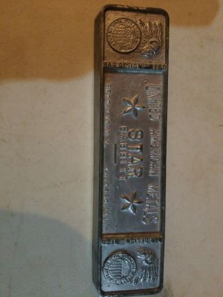 5.  25 Lbs United American Metals Star Babbitt Bearing Bar.  Government