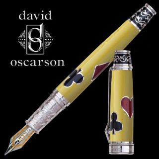 David Oscarson Four Suites Canary Yellow Le 8 Fountain Rollerball Pen Combo 18k