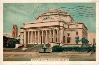 Library Of Columbia University,  York Postcard - Posted 1941