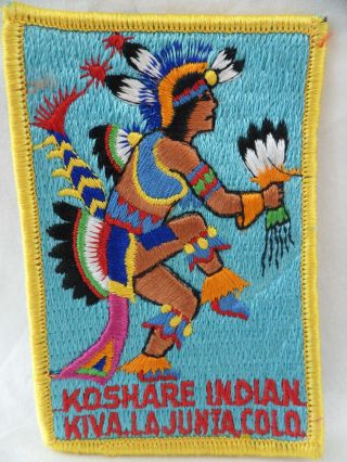 Koshare Indian Dancer Kiva La Junta Colorado Large Sewn Vintage 1970s Patch Usa