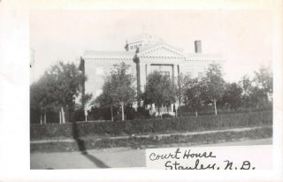 Lpss38 Stanley North Dakota Mountrial County Court House Postcard Rppc
