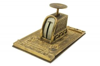 Tiffany Studios York Bronze Antique Letter Postal Scale & Notepad Base 6259