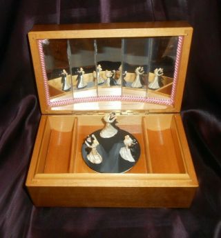 Vtg Reuge Swiss Jewelry Music Box W 3 Dancing Couples " Invitation To The Dance "