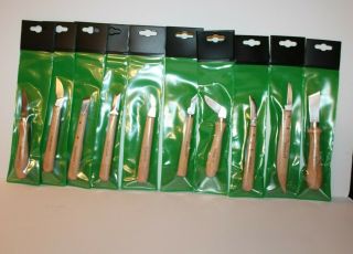 Vintage WOODCRAFT Set of 10 Wood Carving Tools Chip Hand Knives Chisels 3
