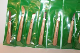 Vintage WOODCRAFT Set of 10 Wood Carving Tools Chip Hand Knives Chisels 5