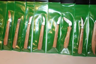 Vintage WOODCRAFT Set of 10 Wood Carving Tools Chip Hand Knives Chisels 7