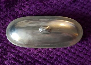 Vintage Rare Old World Pewter Covered Butter Dish Marked 95 Sn