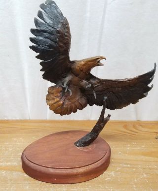 Vtg 1984 Bsa Eagle Scout Award Bronze Eagle Statue Jonathan Bronson,  Limited Ed.