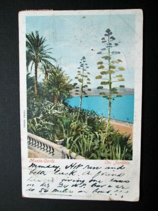 Monte Carlo,  Les Jardins - Published By Purger & Co,  10 X Monaco Stamps (1903)