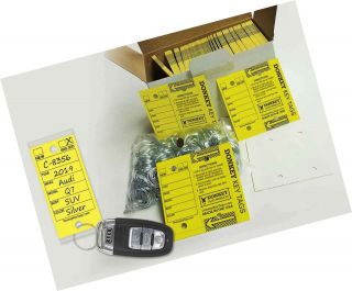 Donkey Key Tags,  Laminated Self - Protecting (250 Tags Per Box With Metal Rings.