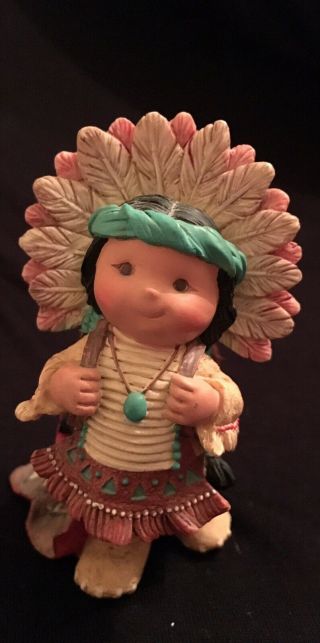 Enesco Friends Of The Feather Native American Indian Collector Vintage Figurine