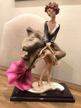 Giuseppe Armani Florence Figurine,  Limited Edition " The Umbrella - Autumn” 1989
