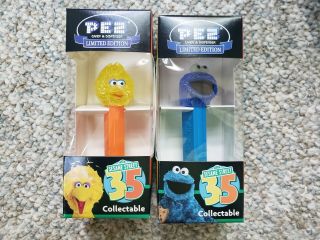 Pez Ltd Edition Crystal Big Bird & Crystal Cookie Monster