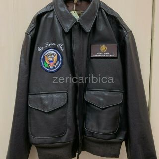 Air Force One Us Presidential Seal Leather Customized Obama Flight Jacket 44r