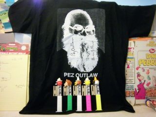 Pez Outlaw T - Shirt Size L Xl 2xl Or 3xl,  5 Of My Pez Dispensers Signed