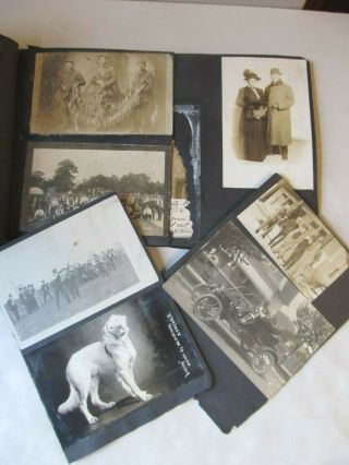 Antique Early 1900s Photo Album 150 Pics Trains Hunting Dogs Family Ohio