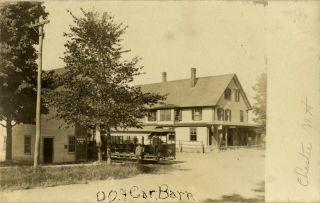 Chester,  Nh,  Trolley Outside D.  O.  H.  Car Barn,  Udb,  Real Photo Postcard