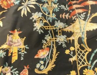 Chinoiserie Cotton Fabric Panel Hemmed 2 