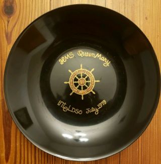 Hms Queen Mary Souvenir Couroc Bowl 1979