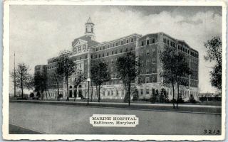 Baltimore Maryland Postcard Marine Hospital Street View Bowes Ottenheimer C1940s