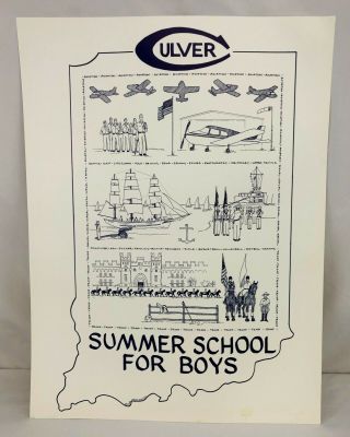 Rare Culver Military Academy 1994 Summer School For Boys Poster Jean Ensign