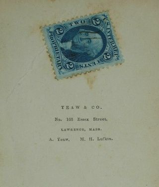 CDV Civil War Captain Revenue Stamp Lawrence Mass. 5