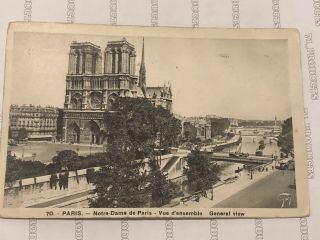 Postcard Paris Notra Dame And The Seine.  Posted Dated 1939