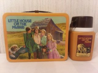 Vintage 1978 Nr.  Little House On The Prairie Metal Lunchbox & Thermos