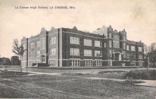 La Crosse Wi La Crosse High School Wisconsin Vintage Postcard Ca 1910s