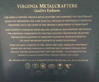 Authentic Rare Virginia Metalcrafters President Andrew Jackson Trivet 6