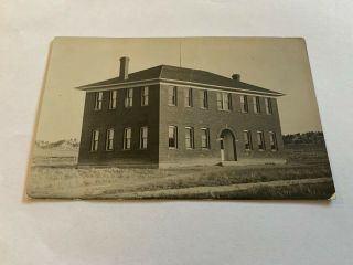Pine Bluffs Wyoming School House Old Postcard
