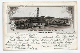 Poland 1899 " Kopalnia Nafty W Ropicy Ruskiej ",  Old Mine,  Mining,  Very Rare Litho