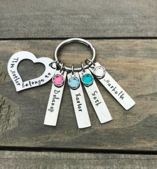 Mom Keychain Personalized Daughter Son Child 