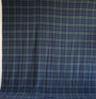 Ralph Lauren Blanket Vintage Blue Green Plaid 108 X 90