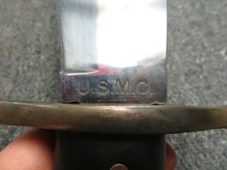 USMC MARINE RAIDER V - 44 BOWIE KNIFE W/ SHEATH - - 4